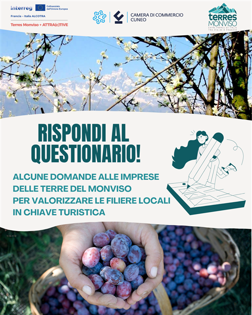Questionario rivolto a imprese e operatori dei settori agricoltura, artigianato, produzione e trasformazione agroalimentare, ristorazione e ricettività